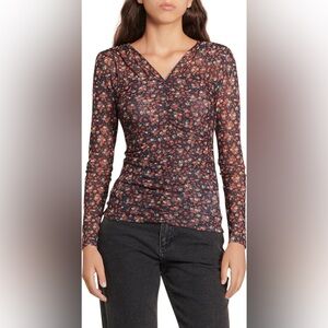Sandro Bethanie Floral Long Sleeve Top, Size 1 (US Small)